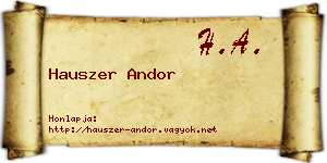 Hauszer Andor névjegykártya